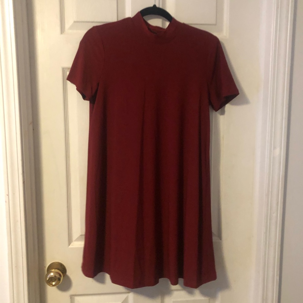 Dark red mini dress